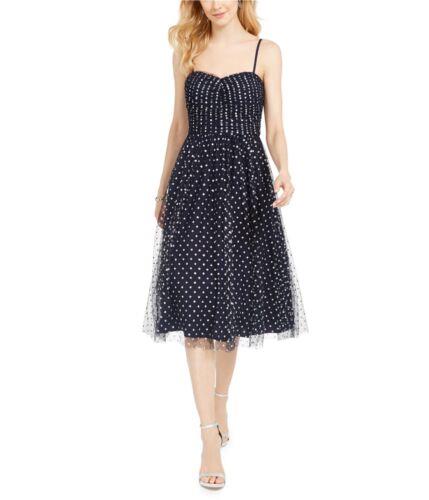 エリザジェイ Eliza J Womens Shimmer Polka Dot A-line Dress Blue 12 レディース