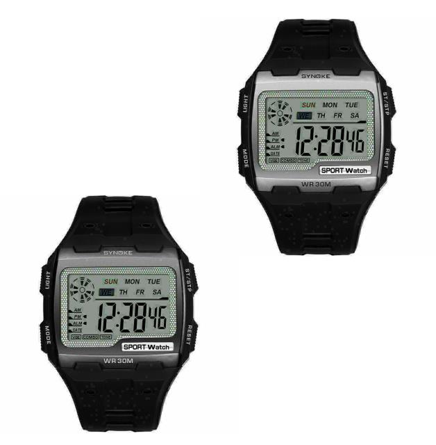 Synoke Classic Sports Digital Watch Multi-function Water Resistant Wristwatch
