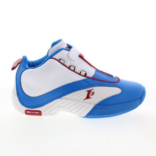 リーボック Reebok Answer IV Mens Blue Leather Zipper Athletic Basketball Shoes メンズ