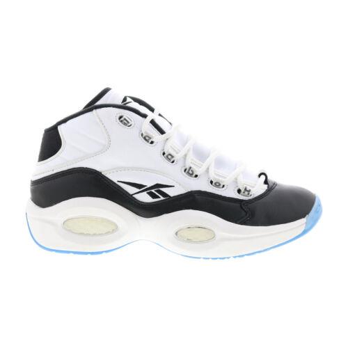 リーボック Reebok Question Mid Mens White Leather Lace Up Athletic Basketball Shoes メンズ
