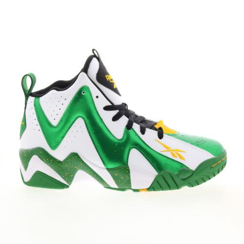 リーボック Reebok Hurrikaze II Mens Green Leather Lace Up Athletic Basketball Shoes メンズ