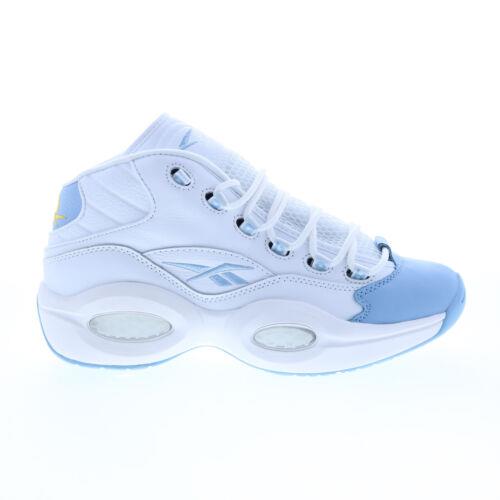 リーボック Reebok Question Mid Mens White Leather Lace Up Athletic Basketball Shoes メンズ