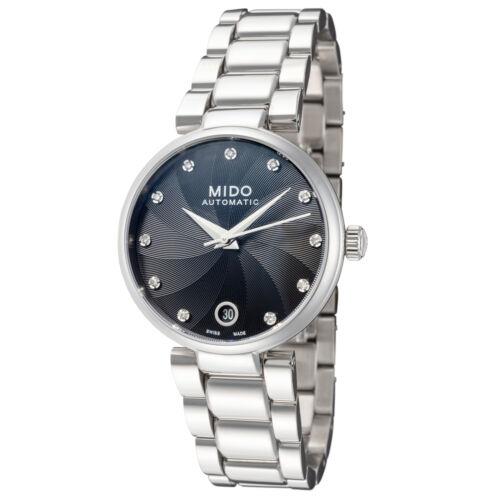 Mido Women s Baroncelli M0222071105610 33mm Black Dial Stainless Steel Watch レディース