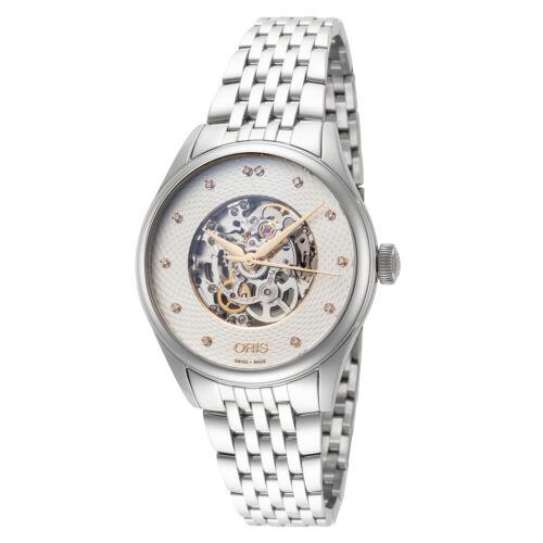 マイルス Oris Women's 01-560-7724-4031-07-8-17-79 Artelier Skeleton 33mm Automatic Watch レディース