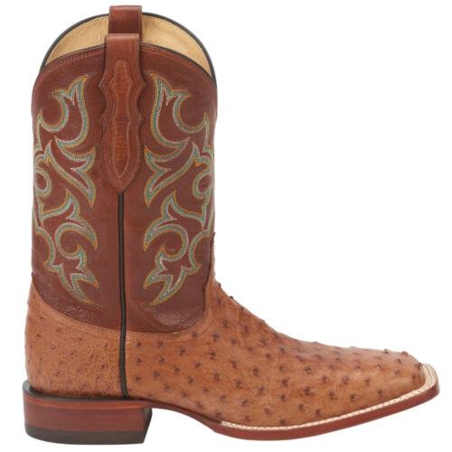 ジャスティン Justin Boots Truman Ostrich Square Toe Cowboy Mens Brown Casual Boots 8516 メンズ
