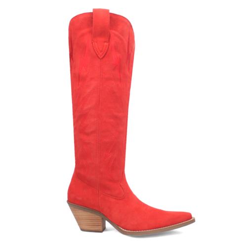 ǥ Dingo Thunder Road Embroidered Snip Toe Cowboy Womens Red Casual Boots DI597-60 ǥ