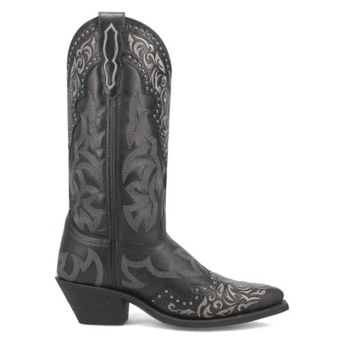 ラレド Laredo Regan Embroidery Studded Snip Toe Cowboy Womens Black Casual Boots 52220 レディース