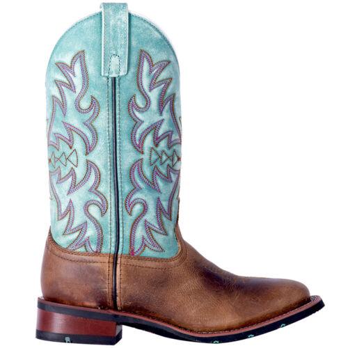 ラレド Laredo Laredo Anita Square Toe Cowboy Womens Blue Brown Dress Boots 5607 レディース