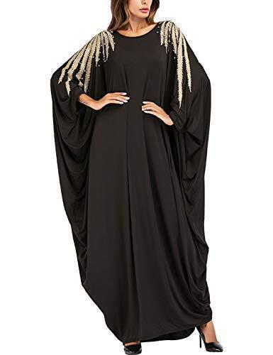 Flygo Womens Batwing Plaid Long Sleeves Maxi Dress Oversized Sleep Loungewear レディース