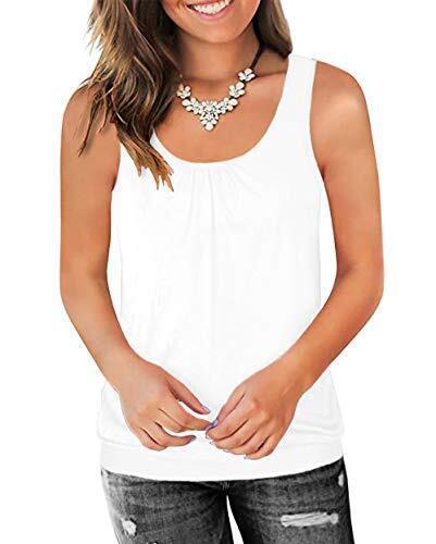 Traleubie Round Neck Workout Tank Tops for Women Casual Sleeveless Shirts Loose レディース