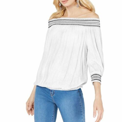 INC Women's Crochet-trim Off-shoulder Blouse Shirt Top TEDO レディース