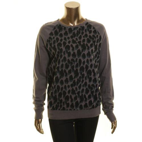 Kenneth Cole ケネスコール KENNETH COLE Women's Ash Gray Animal Print French Terry Sweatshirt Top S TEDO レディース