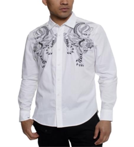 Sean John ファッション スーツ Sean John Men's Embroidered Tiger Shirt Black Size XXX-Large カラー:Black■ご注文の際は、必ずご確認ください。※こちらの商品は海外か...
