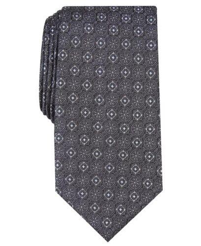 Tasso Elba Men's Classic Neat Silk Tie Black Size Regular Y