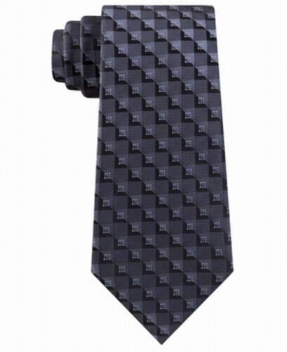 PlXR[ Kenneth Cole Reaction Men's Checkerboard Geo Tie Gray Size Regular Y