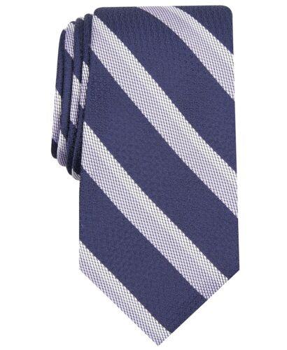 Tasso Elba Men's Stripe Silk Tie Dark Blue Size Regular Y
