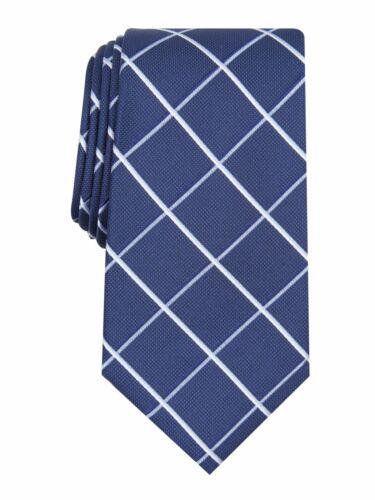Club Room Men's Inwood Grid Silk Blend Pattern Neck Tie Blue One Size メンズ