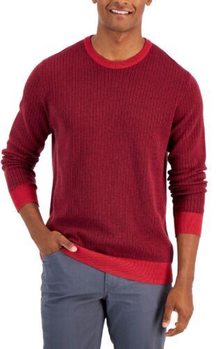 Club Room Men's Two-Tone Crewneck Sweater Red Size Small メンズ