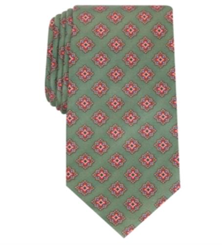 Tasso Elba Men's Luciano Medallion Silk Neck Tie Green Size Regular Y