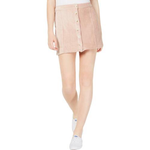 Rewash Women's Juniors Corduroy Button Front Mini Skirt Pink Size XL fB[X