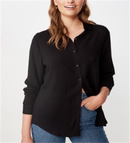 åȥ󥪥 Cotton On Girl's Teen Rachel Everyday Shirt Black Size Large ǥ