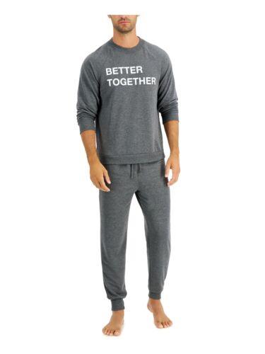FAMILY PJs Mens Better Gray T-Shirt Top Cuffed Pants Stretch Pajamas XXL メンズ