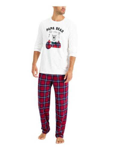 FAMILY PJs Mens Red Top Straight leg Pants Cotton Blend Pajamas S メンズ