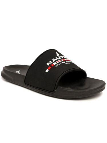 ノーティカ NAUTICA Mens Black Padded Bertran Open Toe Slip On Slide Sandals Shoes 10 メンズ