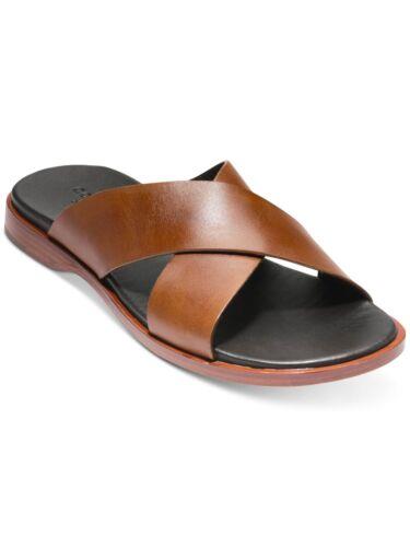 コールハーン COLE HAAN Mens Brown Bands Goldwyn 2.0 Open Slip On Slide Sandals Shoes 12 M メンズ
