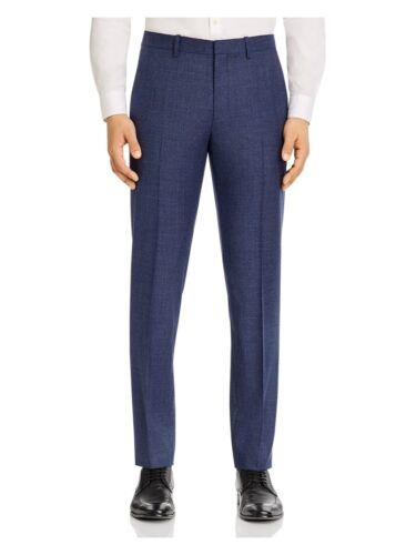 セオリー THEORY Mens Blue Flat Front Straight Leg Slim Fit Wool Blend Pants W34/ L32 メンズ
