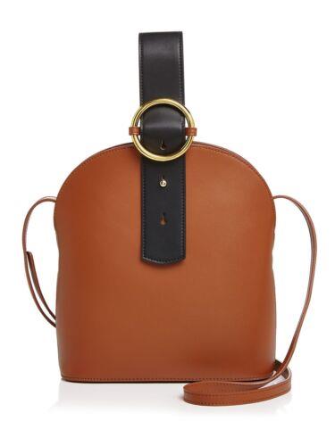 PARISA WANG Women's Brown Leather Adjustable Strap Crossbody Handbag Purse レディース