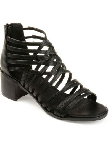 ジュルネ コレクション JOURNEE COLLECTION Womens Black Diya Round Toe Block Heel Sandals 6.5 レディース