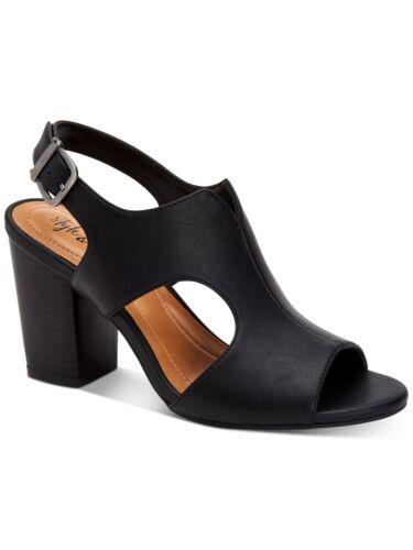 STYLE COMPANY Womens Black Sides Marnee Toe Block Heel Slingback Sandal 7 M レディース