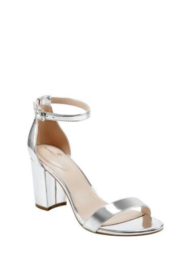 バンドリーノ BANDOLINO Womens Silver Armory Round Toe Block Heel Heeled Sandal 9 M レディース