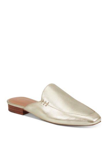 MARC FISHER Womens Gold Pam Square Toe Block Heel Slip On Leather Mules 8 M レディース