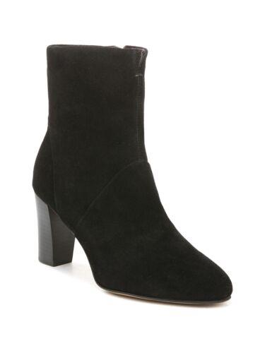 フランコサルト FRANCO SARTO Womens Black Pia Round Toe Stacked Heel Zip-Up Leather Booties 11 M レディース