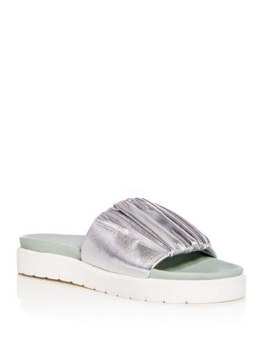 DANIELLA LEHAVI Womens Silver Band Sahara Toe Platform Slip On Slide Sandals 38 レディース