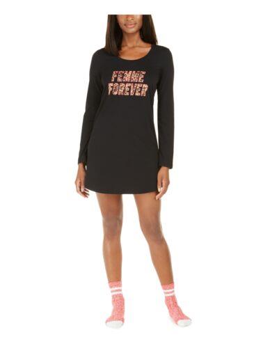 JENNI Intimates Black Femme Forever Print Sleepwear Nightgown Size: XXL レディース