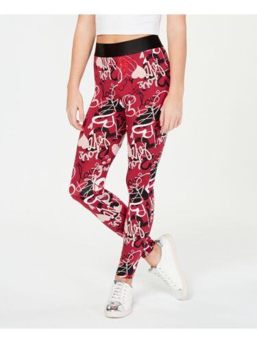 MATERIAL GIRL Womens Burgundy Stretch Elastic-waist Printed Skinny Leggings S レディース