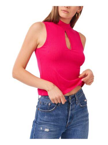 1. STATE Womens Pink Stretch Textured Pullover Sleeveless Keyhole Tank Top XS レディース