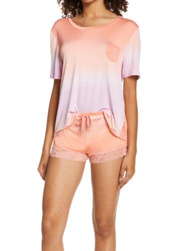 HONEYDEW Sets Orange Lace Short Sleeve Scoop Neck T-Shirt Everyday Size L レディース
