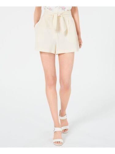 LEYDEN Womens Beige Belted Pleated Shorts Size: XL レディース