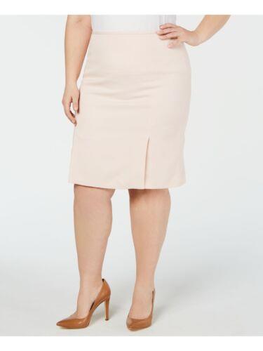 JoNC CALVIN KLEIN Womens Pink Slitted Below The Knee Wear To Work Skirt 24W fB[X