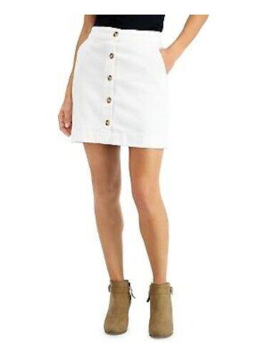 MAISON JULES Womens White Mini Pencil Skirt Juniors 2 fB[X