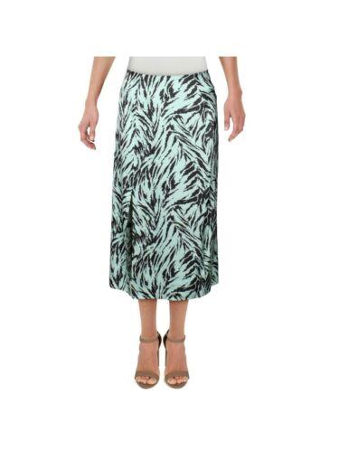 EFCt WAYF Womens Green Zippered Printed Midi Fit + Flare Skirt S fB[X
