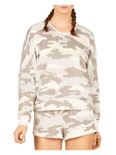 VINTAGE HAVANA Womens Gray Camouflage Long Sleeve Jewel Neck Sweater Size: M fB[X