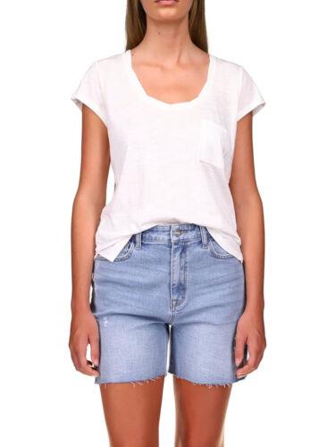 楽天サンガサンクチュアリ SANCTUARY Womens White Split Step Hem Short Sleeve Scoop Neck T-Shirt XXS レディース