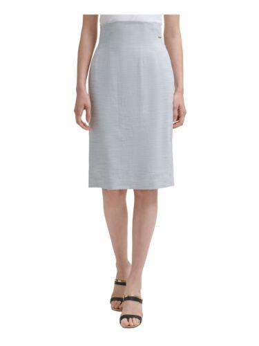 fB[P[GkC DKNY Womens Light Blue Heather Knee Length Wear To Work Pencil Skirt 0 fB[X