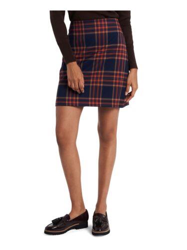 RILEY&RAE Womens Navy Zippered Plaid Mini A-Line Skirt 10 fB[X