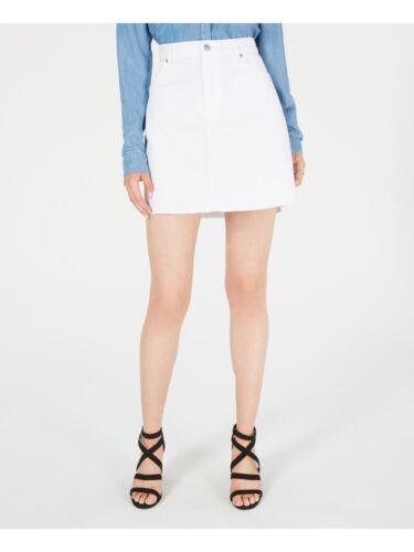 ZutH[I}JCh 7 FOR ALL MANKIND Womens White Fringed Mini A-Line Skirt Juniors Size: 28 fB[X